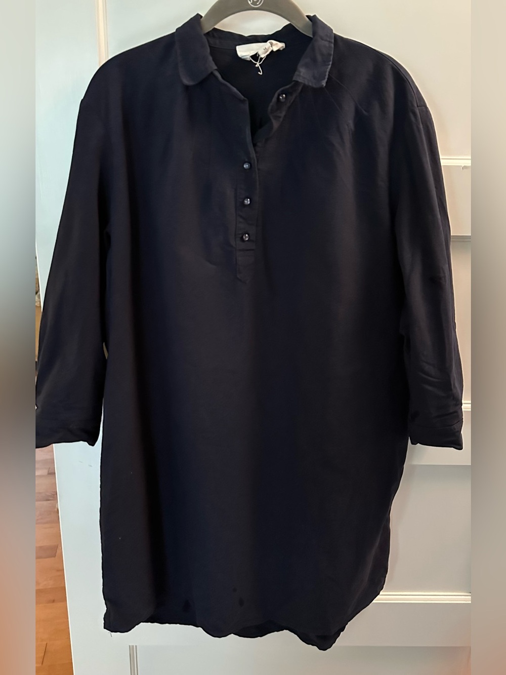 Pomander Place Navy Long Sleeve Button Henley Shirt